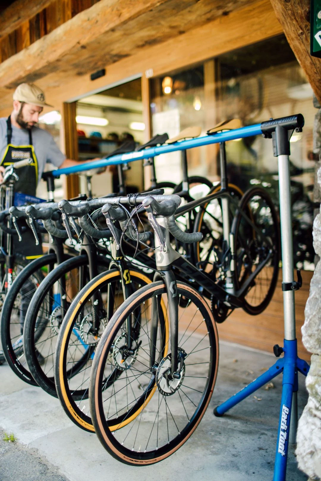 bike rack in Morzine centre
